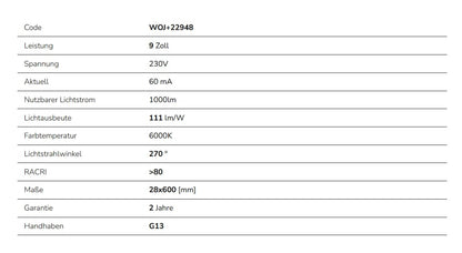 25er Pack LED 60cm Röhre G13 NANO-KUNSTSTOFF T8 Leuchtstoffröhre 9W 820lm Kaltweiss 6000K