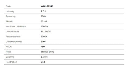 25er Pack LED 60cm Röhre G13 NANO-KUNSTSTOFF T8 Leuchtstoffröhre 9W 820lm Warmweiss 3000K