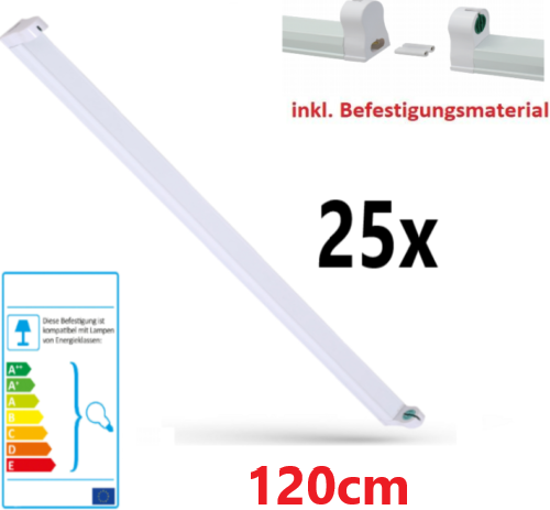 LED Fassung Halterung T8 Lichtleiste 120cm für LED Röhren G13 Kunststoff verbindbar