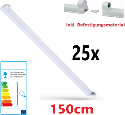 LED Fassung Halterung T8 Lichtleiste 150cm für LED Röhren G13 Kunststoff verbindbar