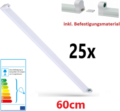 LED Fassung Halterung T8 Lichtleiste 60cm für LED Röhren G13 Kunststoff verbindbar