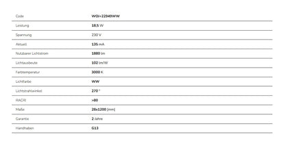 25er LED 120cm Roehre G13 NANO-KUNSTSTOFF T8 Leuchtstoffroehre 18,5W 1880lm Warmweiss 3000K