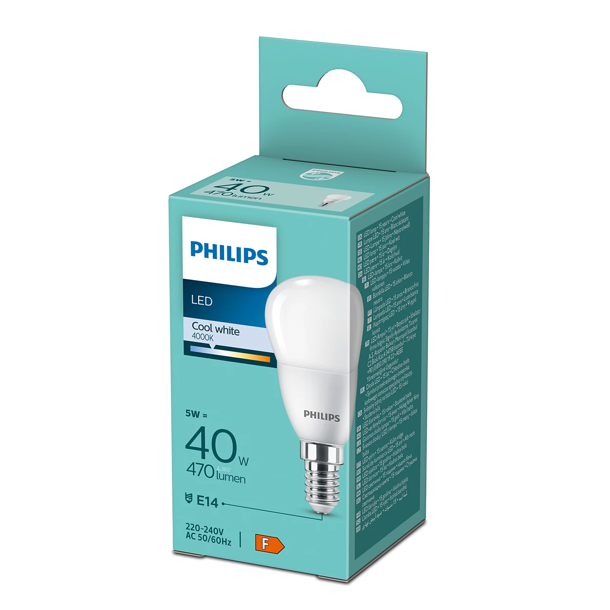 Philips LED E14 P45 Tropfenform 5W = 40W 470lm 230V Kaltweiß 4000K