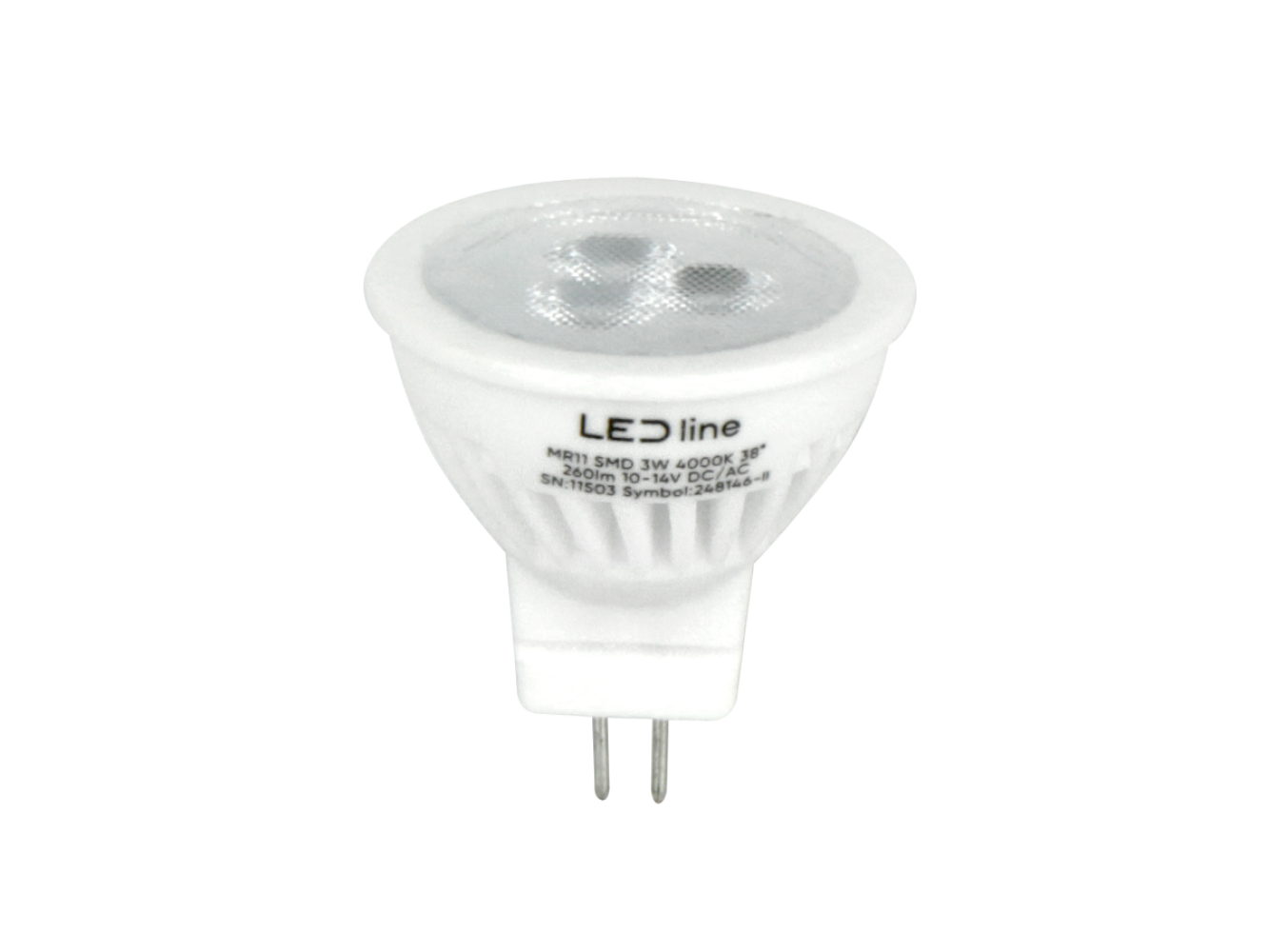 LED GU4 MR11 3W Reflektor 330lm 38° Keramik 10-14V AC/DC Neutralweiss 4000K