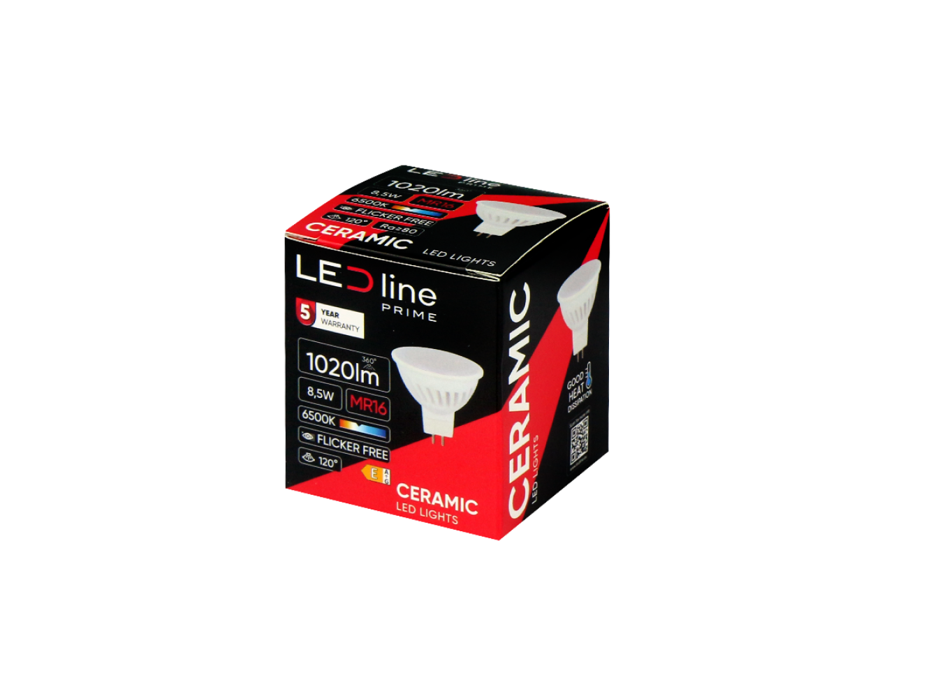 LED GU5,3 MR16 8,5W Reflektor 1020lm 120° Keramik 10-18V AC/DC Kaltweiss 6500K