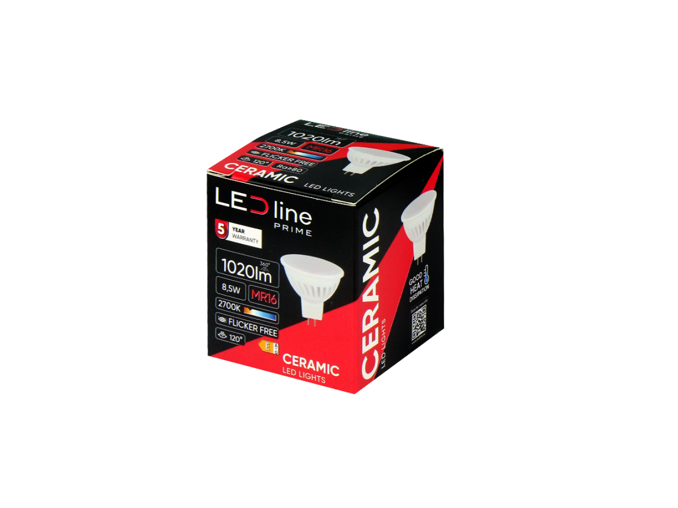 LED GU5,3 MR16 8,5W Reflektor 1020lm 120° Keramik 10-18V AC/DC Warmweiss 2700K
