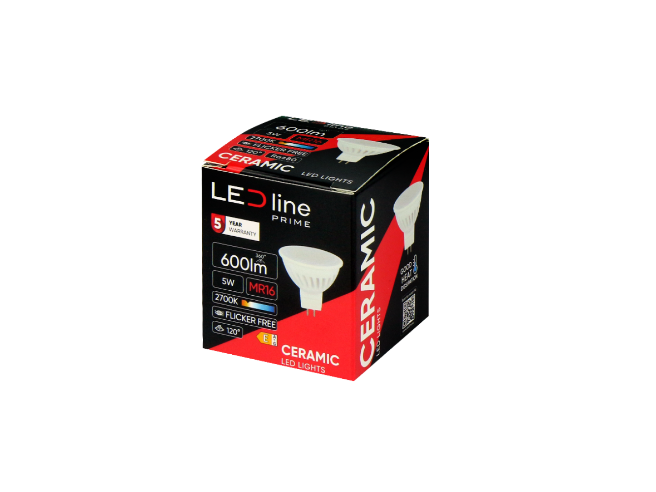 LED GU5,3 MR16 5W Reflektor 600lm 120° Keramik 10-18V AC/DC Warmweiss 2700K