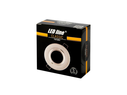 LED-line Einbaustrahler rund Spot schwenkbar IP20 Downlight max. 35W silber gebürstet