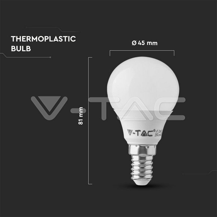 V-TAC LED E14 G45 Tropfenfrom 5,5W=40W 470lm 180° 230V Kaltweiß 6400K