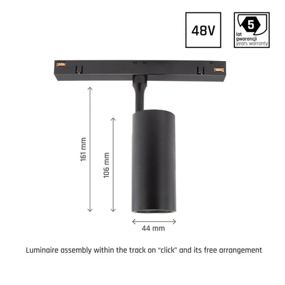 Spectrum LED SYSTEM Shift Spot M 10W 48V track system 24° track spotlight 950lm black 2700-4000K CCT