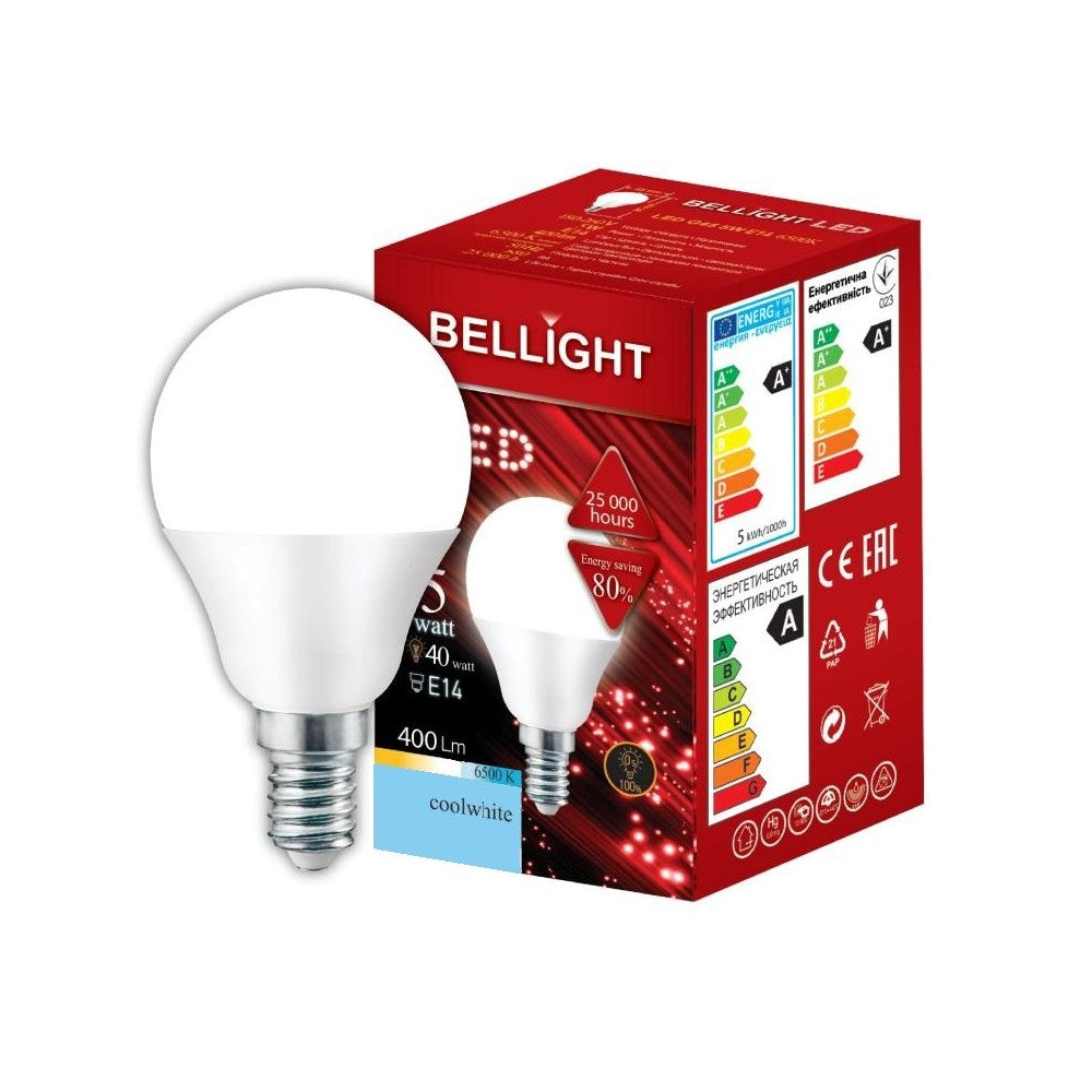 LED E14 G45 Tropfenform 5W = 40W Birne 400lm 230V Kaltweiss 6500K