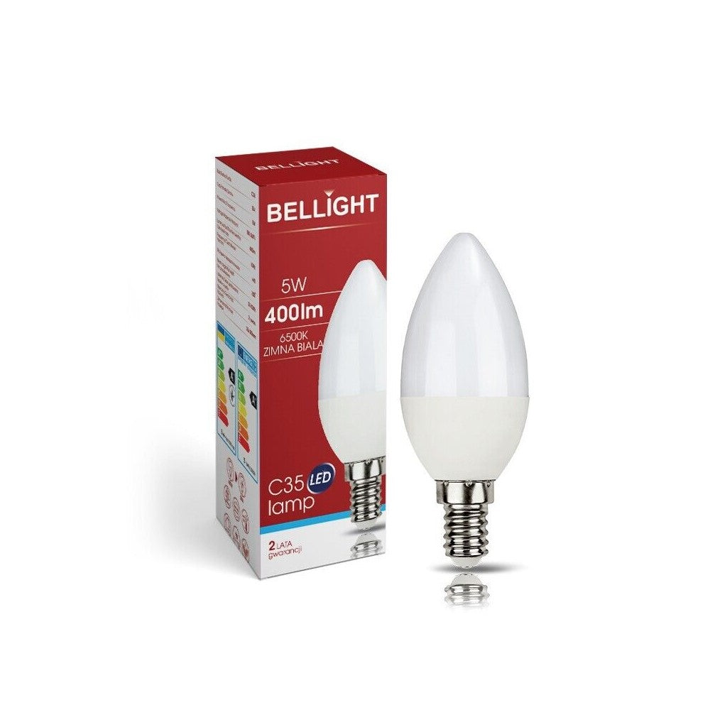LED E14 C35 Kerzenform 5W = 40W 230V  Leuchtmittel 400lm 200° Kaltweiss 6500K