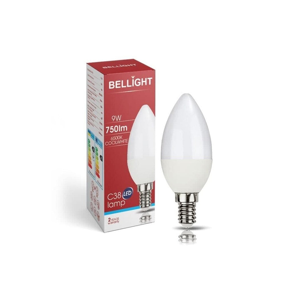 LED E14 C35 Kerzenform 9W = 75W 230V  830lm 360° Kaltweiss 6500K