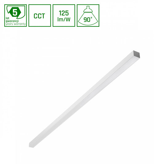 ALLDAY BASIC LED Deckenleuchte 150cm Hängeleuchte 50W 90° CCT UGR<19 Weiß blendfrei