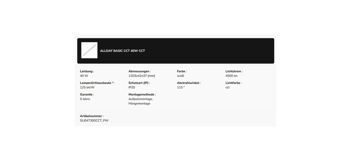 ALLDAY LED Deckenleuchte 120cm 20-40W Hängeleuchte CCT Weiß