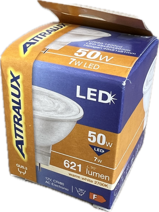 LED GU5.3 MR16 Reflektor 7W = 50W 821lm 36° weiss 12V Warmweiss 2700K