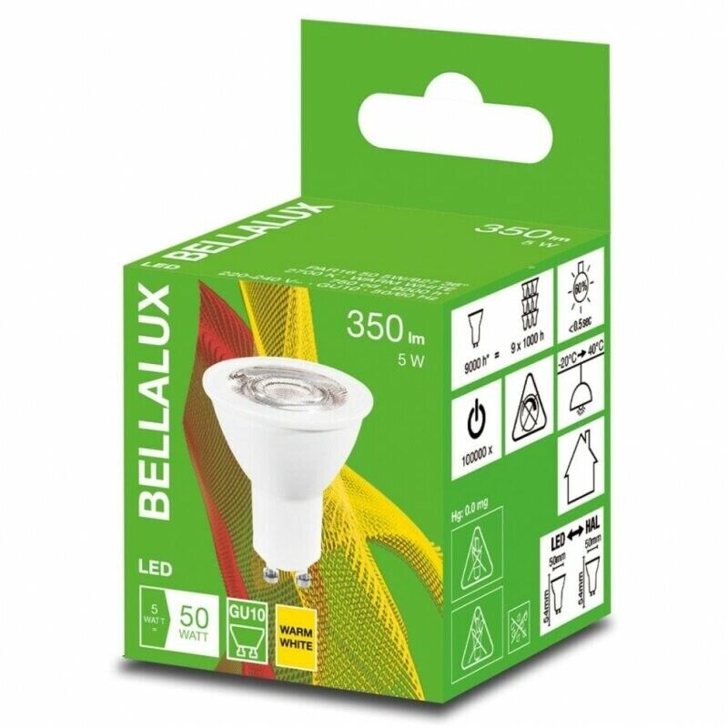 LED GU10 PAR16 5W = 50W Reflektor 36°  350lm 230V Warm 2700K