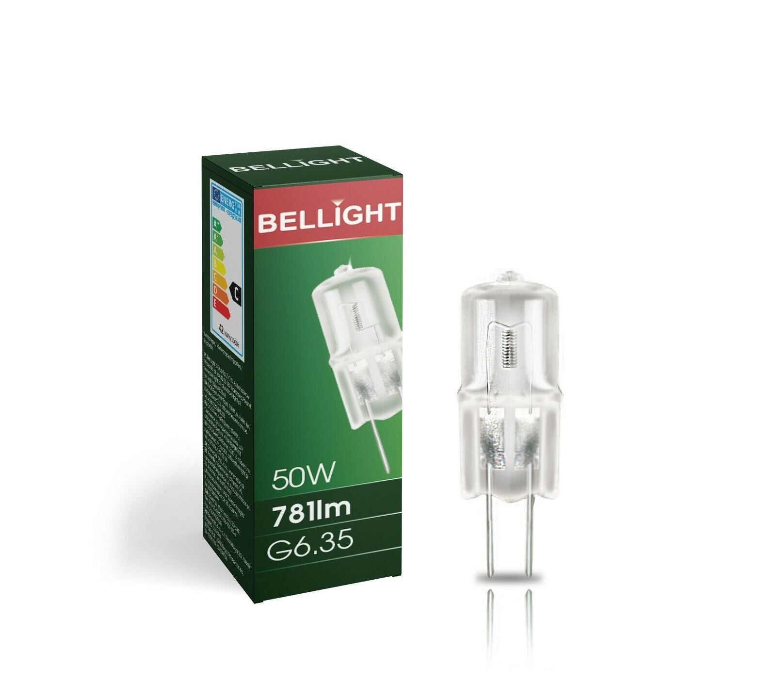 JC G6.35 Halogen 50W Stiftsockel Klar GY6.35 Leuchtmittel 781lm Warmweiss dimmbar