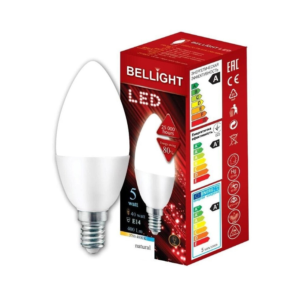 LED E14 C35 Kerzenform 5W = 40W 230V  Leuchtmittel 400lm 200° Neutralweiss 4000K