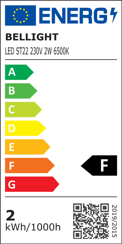 LED E14 T22 2W = 15W Kühlschranklampe 180lm matt 200° Kaltweiss 6500K