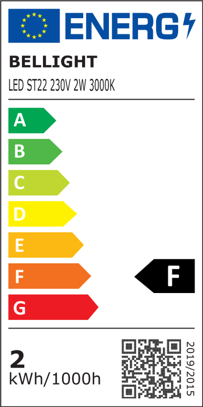 LED E14 T22 2W = 20W Kühlschranklampe 180lm matt 200° Warmweiss 3000K
