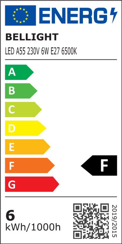 LED E27 A55 6W = 40W Birne 510lm 180V-260V 360° Kaltweiss 6500K