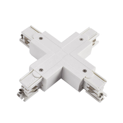 LED Kreuzverbinder Weiß – 3-Phasen Stromschiene, IP20, X-Form
