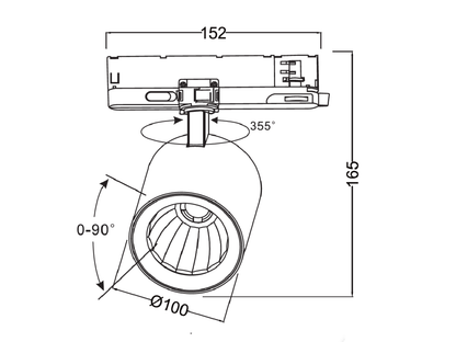 3-Phasen Stromschienenstrahler LUMICANTO 12-42W 1300-4300lm schwarz 36°/60° IP20 3000-6000K CCT