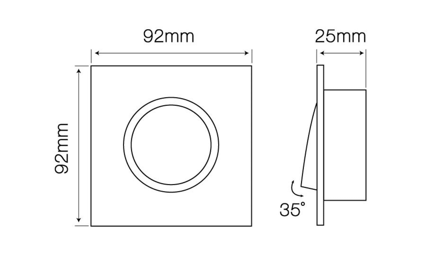 AKROS SLIM Aluminium-Einbaustrahler max. 35W Deckenleuchte schwenkbar IP20 eckig silber gebürstet