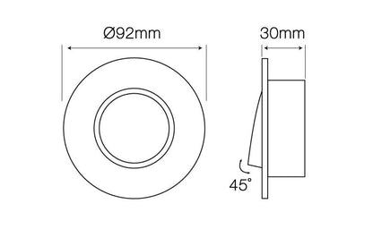 Aluminium-Einbaustrahler max. 35W Deckenleuchte schwenkbar IP20 rund satin