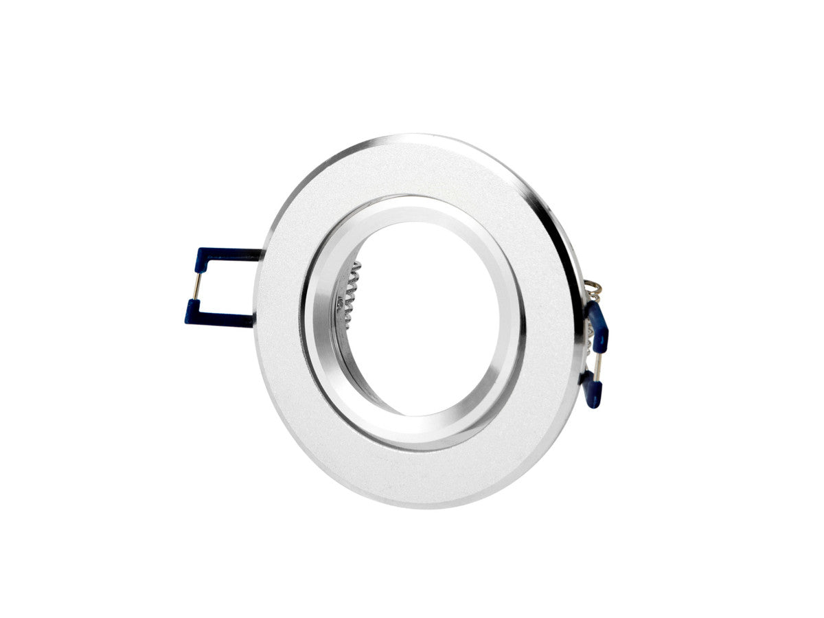 Aluminium-Einbaustrahler rund Deckenleuchte IP20 schwenkbar max. 35W silber sandgestrahlt