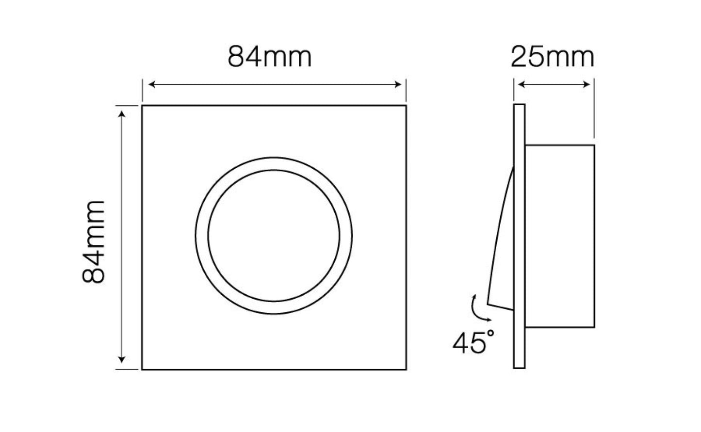 Einbaustrahler max. 35W Spot schwenkbar IP20 Downlight eckig weiss matt