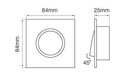 Einbaustrahler max. 35W Spot schwenkbar IP20 Downlight eckig weiss matt