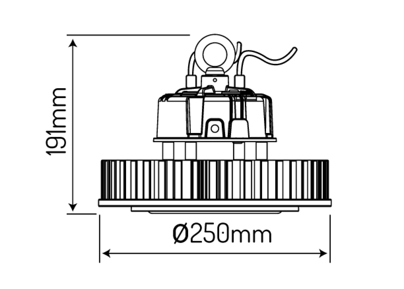 HIGH-BAY RAIDER 150W Hallenleuchte 19500lm schwarz 120° 230V IP65 IK08 Neutralweiss 4000K