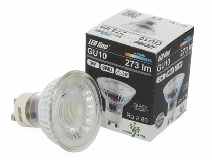 LED-line LED GU10 3W = 30W Reflektor 273lm 36° Glas 220-260V Kaltweiss 6500K