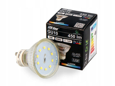 LED-line LED GU10 5W = 50W Reflektor 450lm 120° Glas 220-260V Kaltweiss 6500K