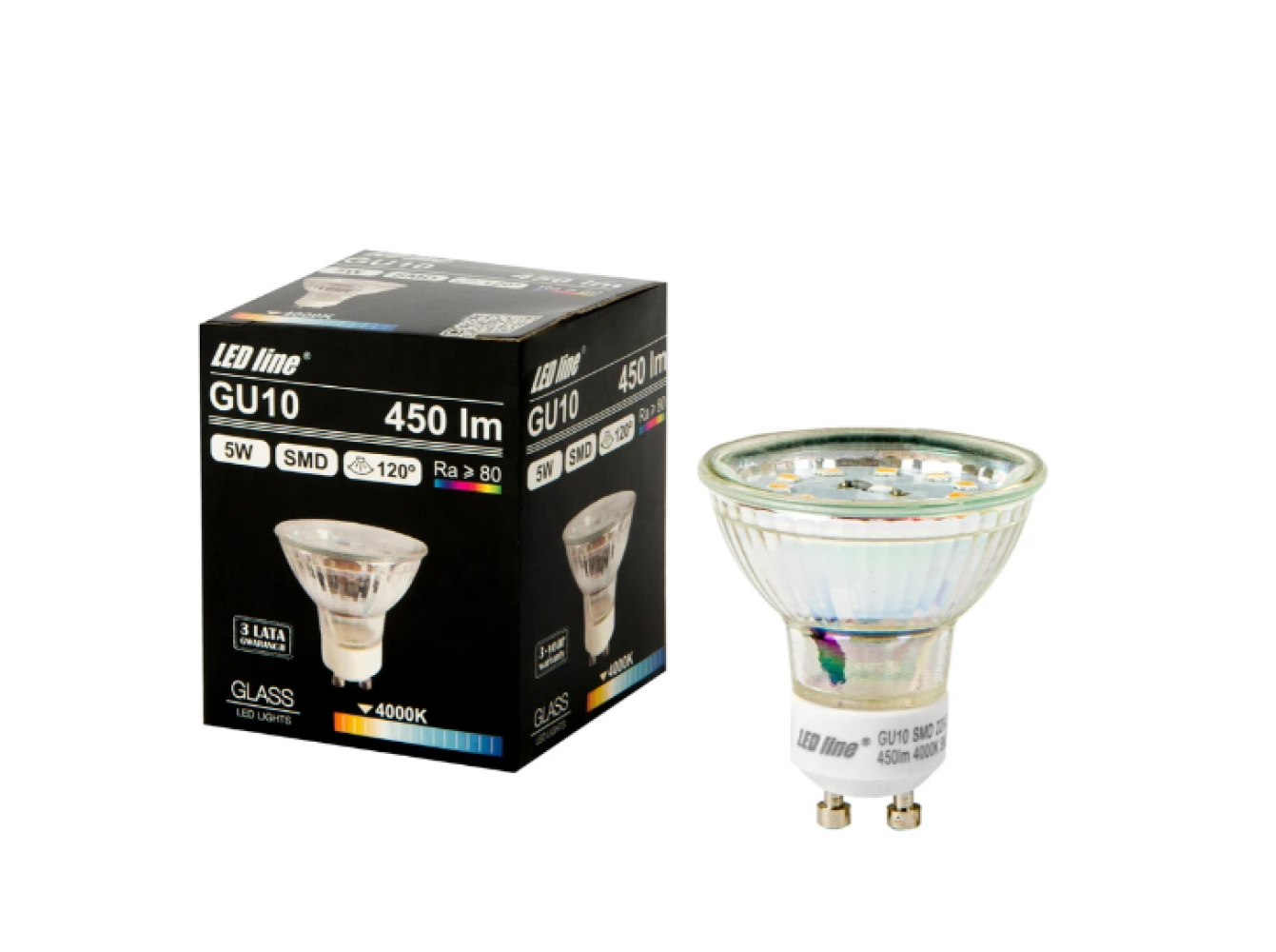 LED-line LED GU10 5W = 50W Reflektor 450lm 120° Glas 220-260V Neutralweiss 4000K