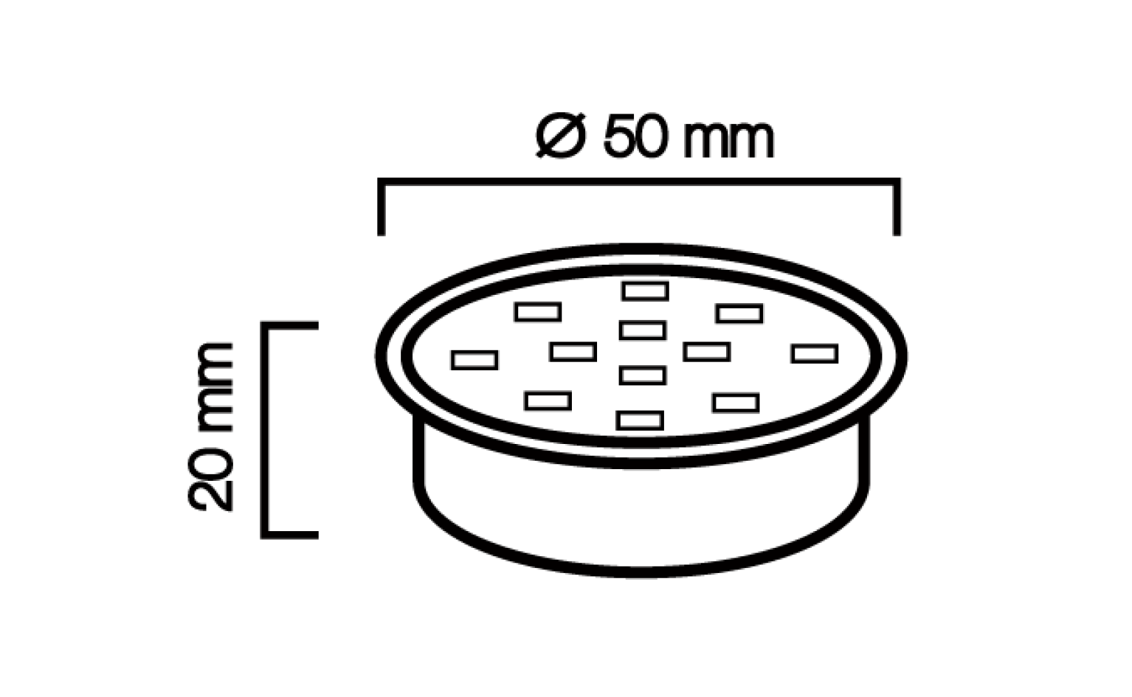 LED Modul flach 5W Einbaustrahler 50mm Spot 400lm 230V Keramik rund weiss Kaltweiss 6500K DIMMBAR