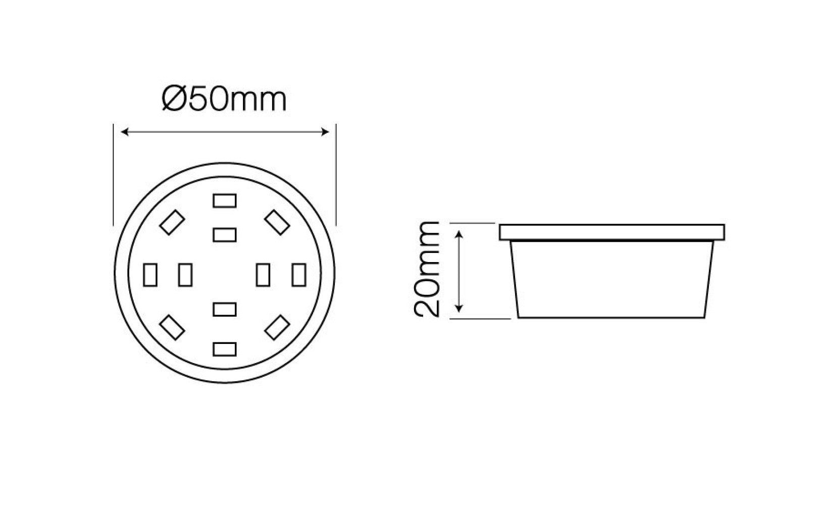 LED Modul flach 5W Einbaustrahler 50mm Spot 400lm 230V Keramik rund weiss Neutralweiss 4000K