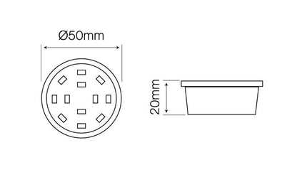 LED Modul flach 5W Einbaustrahler 50mm Spot 400lm 230V Keramik rund weiss Warmweiss 2700K
