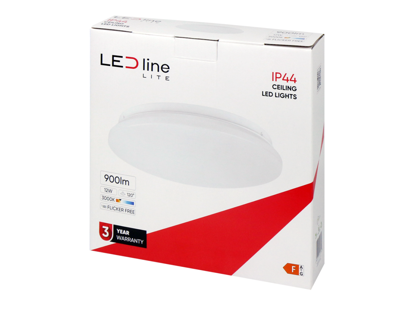 LED PLAFON Deckenleuchte 12W rund 900lm IP44 120° Warmweiss 3000K