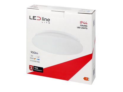 LED PLAFON Deckenleuchte 12W rund 900lm IP44 120° Warmweiss 3000K