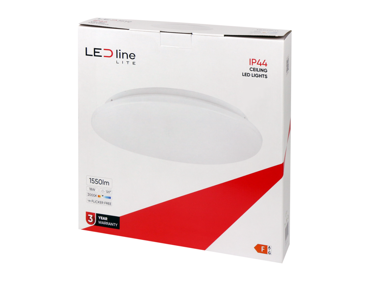 LED PLAFON Deckenleuchte 18W rund 1450lm IP44 120° Warmweiss 3000K