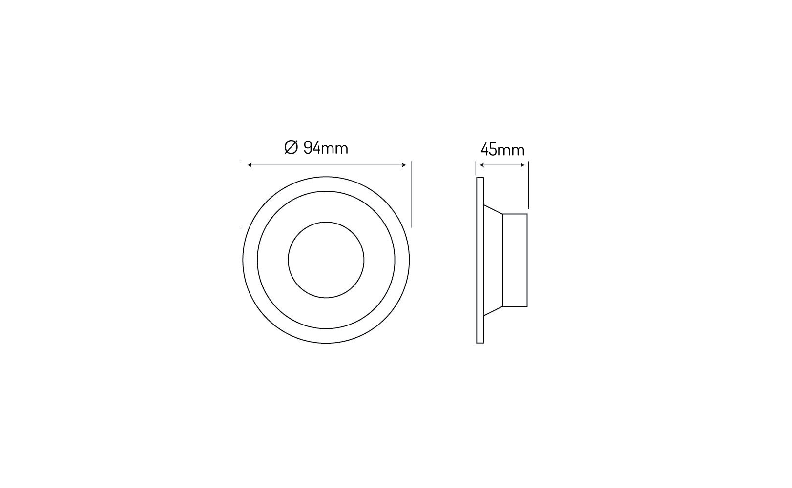 Aluminium-Einbaustrahler rund Deckenleuchte IP20 max. 35W weiss/gold sandgestrahlt