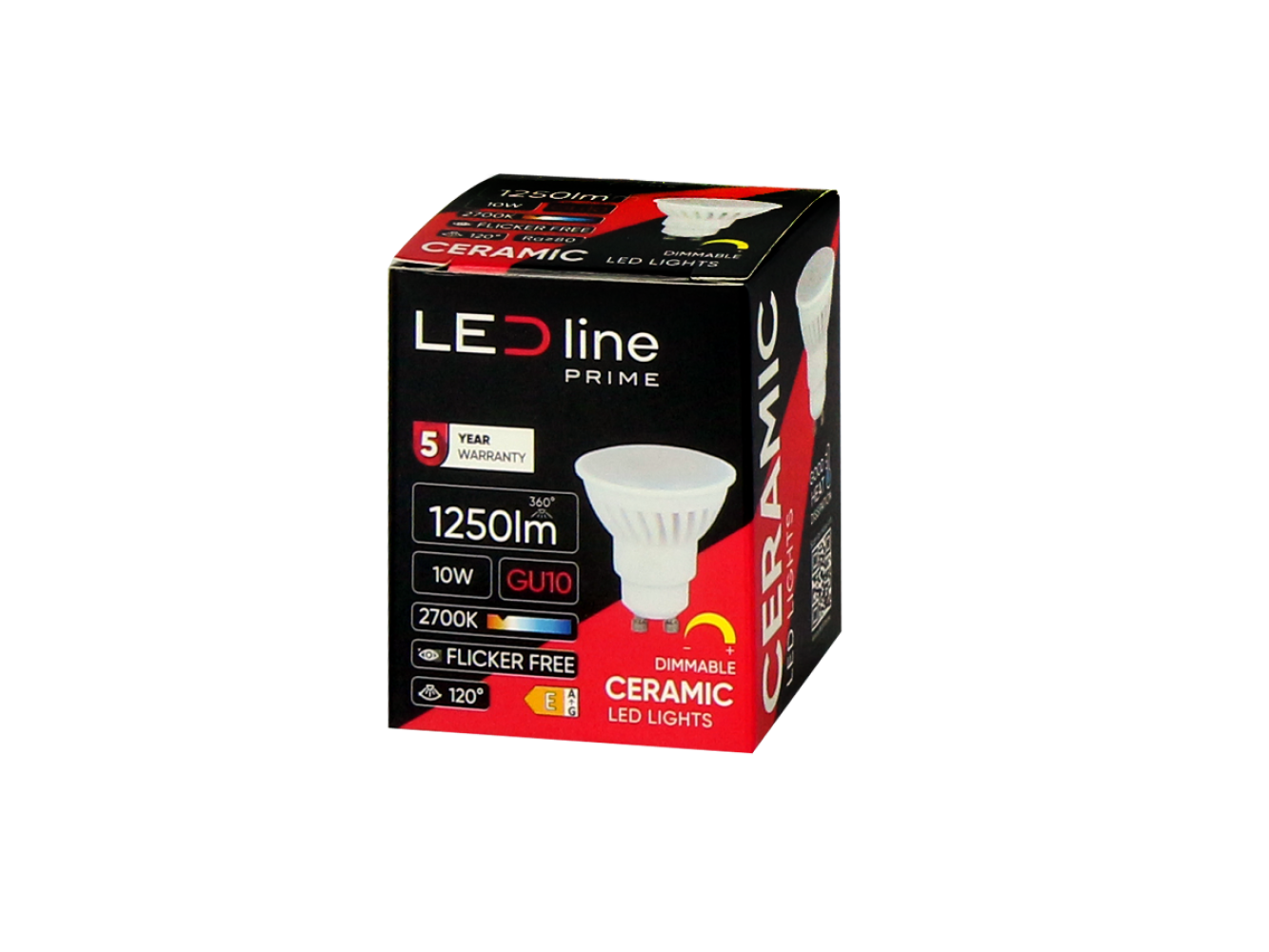 LED-line Premium LED GU10 10W = 100W Reflektor 1250lm 120° Keramik 170-250V Warmweiss 2700K DIMMBAR