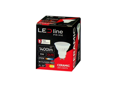 LED-line Premium LED GU10 10W = 100W Reflektor 1400lm 120° Keramik 170-250V Warmweiss 2700K