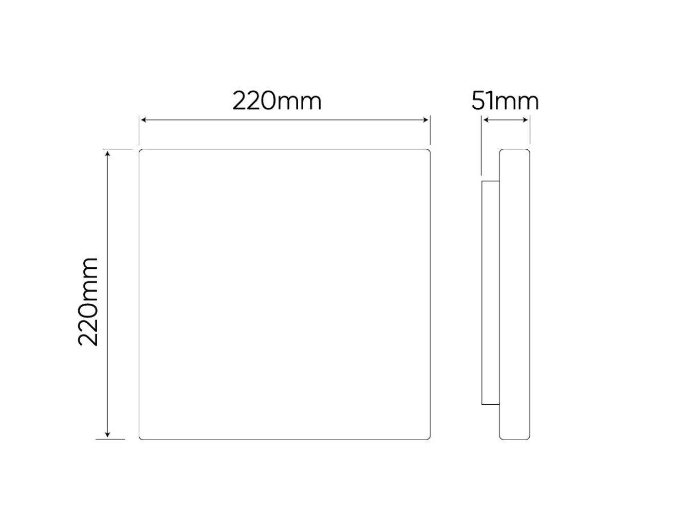 LED ACTON Deckenleuchte 18W eckig 1900lm IP54 120° Warmweiss 3000K