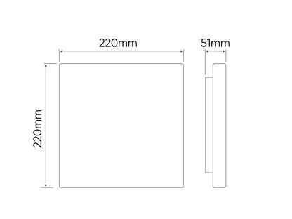 LED ACTON Deckenleuchte 18W eckig 1900lm IP54 120° Warmweiss 3000K