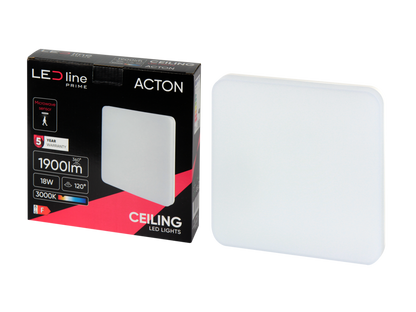 LED ACTON Deckenleuchte 18W eckig 1900lm IP54 mit Bewegungsmelder 120° Warmweiss 3000K