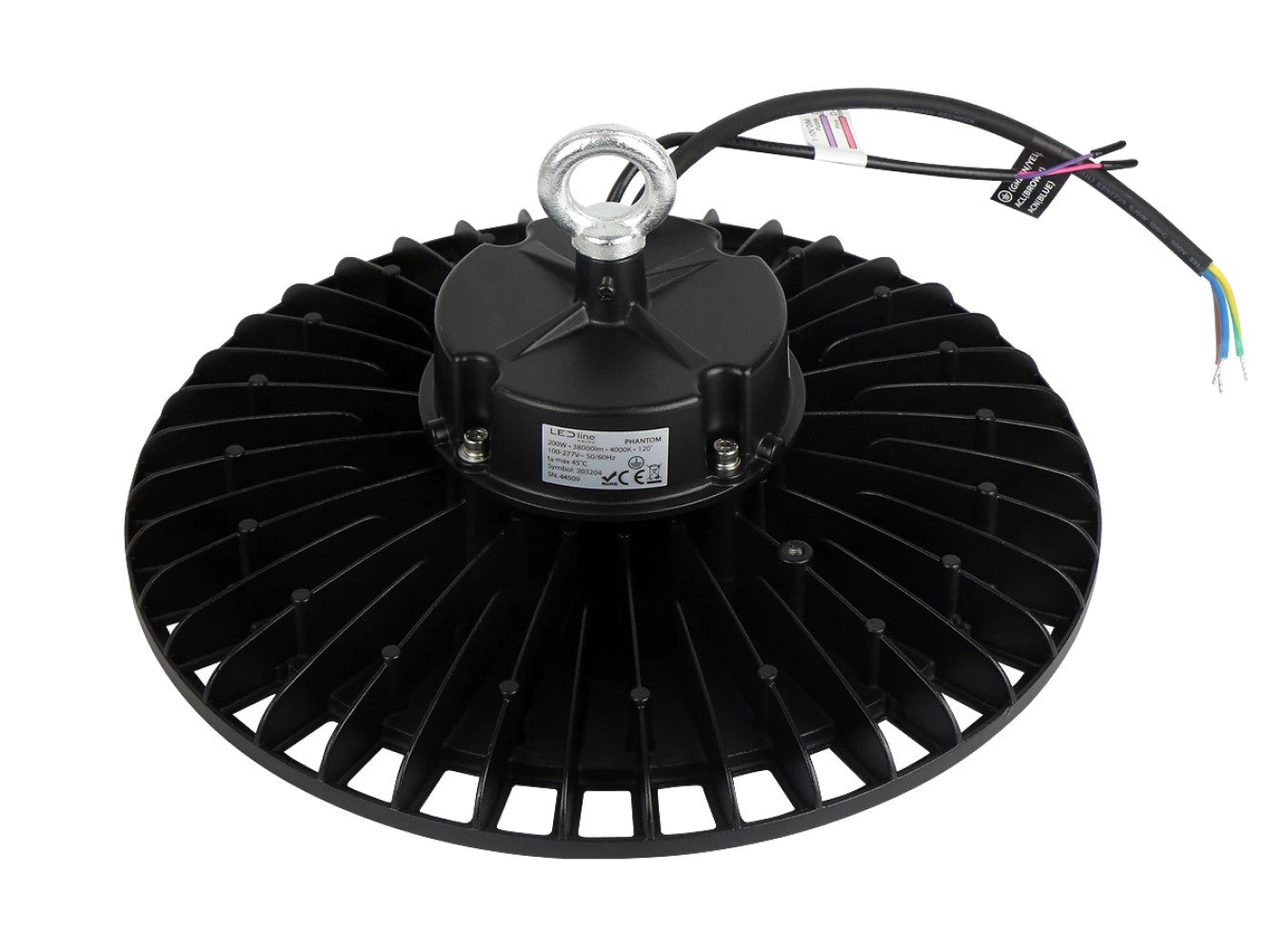PRIME HIGH-BAY PHANTOM 200W Hallenleuchte 38000lm schwarz 120° 100-277V IP65 Industrieleuchte IK09 Neutralweiß 4000K 0-10V DIMMBAR
